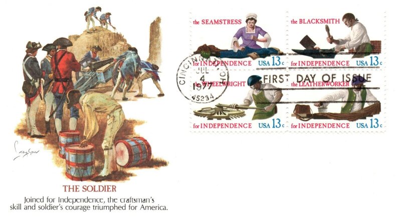 SKILLED HANDS FOR INDEPENDENCE - SET OF 4 ON FLEETWOOD CACHET FDC