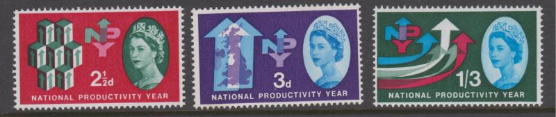 Great Britain 1962 Productivity Year Set Sc#387-389 MNH