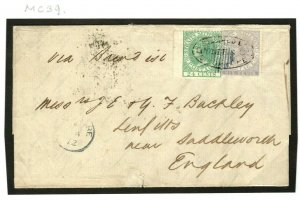 Malaya Cover SINGAPORE Forwarding Agent 1872 Letter Lancs {samwells-covers}MC39