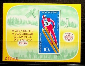 ROMANIA Sc 3173(NOTE) NH IMPERF SOUVENIR SHEET OF 1984 - OLYMPICS