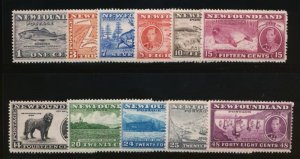 NEWFOUNDLAND 233-243 MINT F-VF NH KGVI