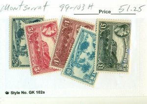 MONTSERRAT #99-103, Mint Hinged, Scott $51.25