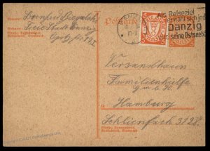 Danzig 1930 Commercial Upfranked Postal Card Cover G90481