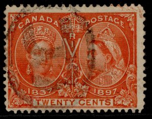 CANADA QV SG133, 20c vermilion, USED. Cat £120.