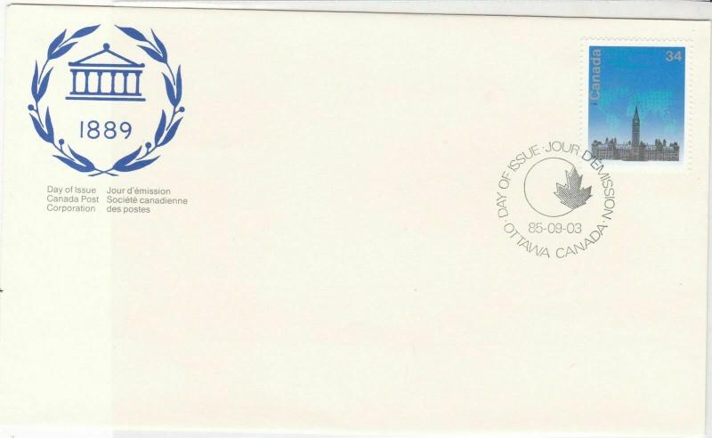 Canada 1985 Inter-Parliamentary Union Maple Leaf Cancel Stamps Cover ref 21993