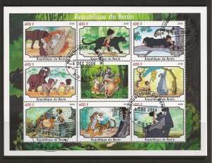 Thematic stamps Disney Benin 2008 Jungle Book 8 value sheet used