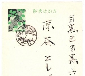 JAPAN Postal Stationery Card Illustrated GULL? Green 1961 BIRDS {samwells}KA992