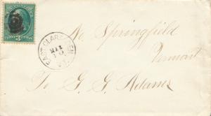 United States Vermont East Clarenden c1880 target  1831-1935  3c Washington B...