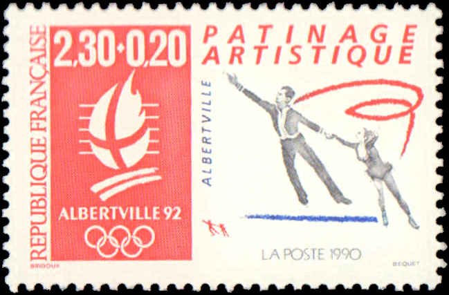 France #B611, Complete Set, 1990, Olympics, Never Hinged