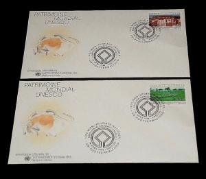 U.N.1984, VIENNA #42-43, WORLD HERITAGE, SINGLES ON FDCs, NICE! LQQK!