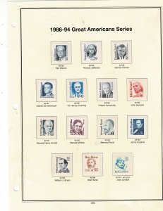 1986-84 Great Americans Series 29c to $5 US Postage #2184-97 VF MNH