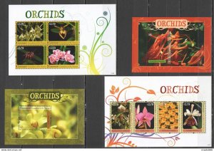 2011 Canouan Flora Flowers Orchids #205-12 Michel 28 Euro 2Kb+2Bl ** Pm054