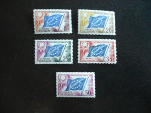 Stamps - France Council of Europe - Scott# 102-106 - Mint Hinged Set of 5 Stamps