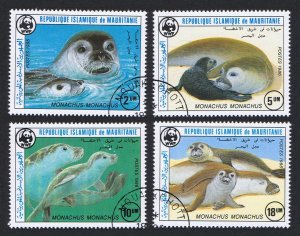 Mauritania WWF Mediterranean Monk Seal 4v 1986 CTO SC#597-600 SG#846-849