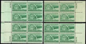 US Stamp #1019 MNH WashingtonTerritory Matched PlateBlocks/4