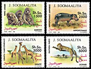 Somalia 615-618, MNH, Endangered African Mammals