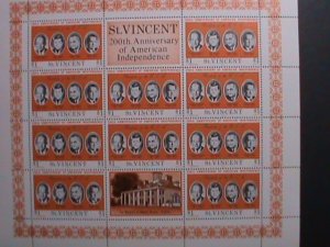 ​ST. VINCENT 1975 SC#443  200TH ANNIV: AMERICAN INDEPENDENCE MNH SHEET VF