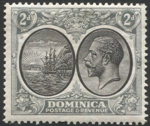 DOMINICA 1923 Sc 70 MH 2d KGV / Seal of Colony / Ship