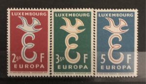Luxembourg 1958 #341-43, MNH, CV $2.35