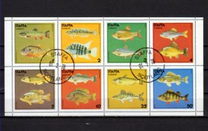 Staffa Scotland Local. 1978 issue. Various Fish sheet of 8. Canceled. ^