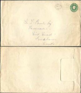 ES42 KGV 1/2d Green Envelope Stamp 29 Used London Cancel