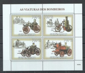 B1469 2009 Guinea-Bissau Fire Trucks Engines Transport Kb Mnh