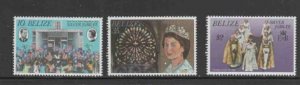 BELIZE #383-385 1977 REIGN OF QEII 25TH ANNIV. MINT VF NH O.G cc