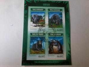 MOZAMBIQUE SHEET USED BEARS WILDLIFE