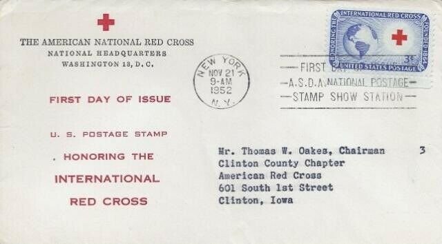 1016 RED Cross FDC New York, NY 11/21/52 Fleetwood Cachet, 57% OFF