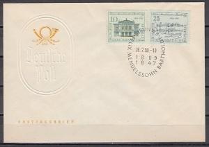 German, Dem. Rep. Scott cat. 421-22. Composer F. Mendelssohn. First day cover. ^