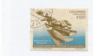 Colombia 1963 Airmail - Scott C453 used - Bolivar statue