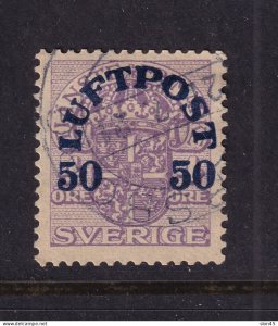 Sweden 1920 Air Mail  50o/4o Overprint Used Sc C3 16075