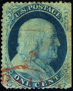 U.S. #24 Used Red Cancel