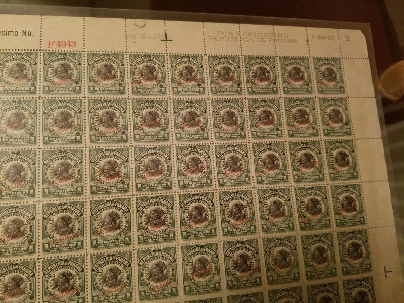 Canal Zone #38 S Specimen Complete Sheet of 100 Stamps **WORLD CLASS SHOWPIECE**