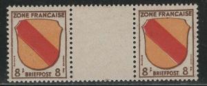 Germany - under French occupation - Scott # 4N4, mint nh, gutter pair