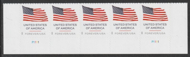 US Flag F plate strip 5 L (from sheet) MNH 2025