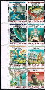 San Marino 1998,Sc.#1429 used  part of sheet,  Science fiction novels