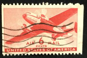 Used US #C25a Booklet single Twin Motored Transport L21