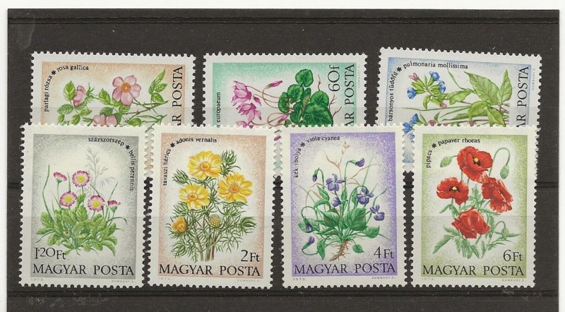 HUNGARY 1973 Wild Flowers set of 7 sg.2820-6  MNH