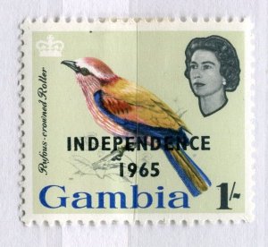 GAMBIA; 1965 early QEII Independence Bird issue fine Mint hinged 1s. value