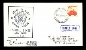 1983 US Paquebot / Austral Puritan / Christchurch Loose Letter - L14304