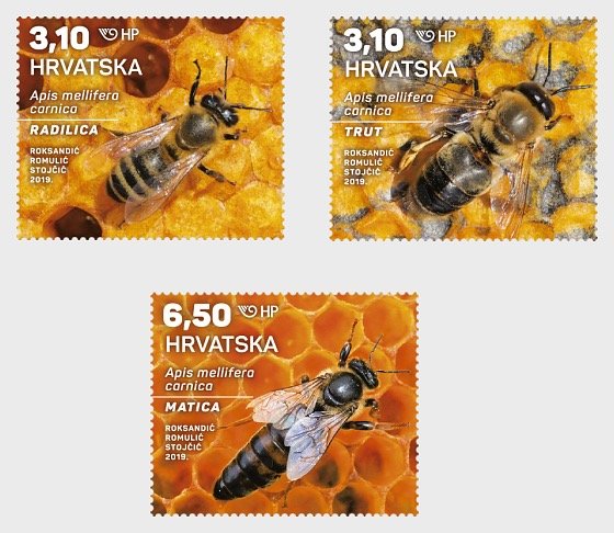 Stamps Croatia 2019 - Croatian Fauna 2019 - Carniolan Honey Bee - Set.