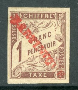 Martinique 1884 French Colony 1 Fr Brown Scott # J12v Unissue Post Due Mint E73