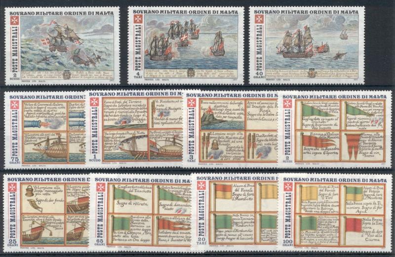 Ships Navigation Flags Maps Transport Sovereign Order of Malta 11 MNH stamps set