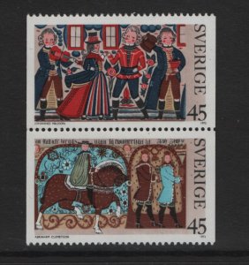 Sweden   #1023-1024  MNH  1973  Christmas The Three Kings pair  2 x 45o