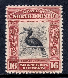 NORTH BORNEO — SCOTT 146 (SG 174) — 1909 16c RHINOCEROS HORNBILL — MLH — SCV $26