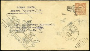 Philippines, Flight Covers #AAMC 11, 1926 (May 13) Apari-Manila Flight, carri...