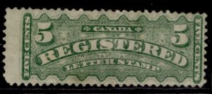 CANADA GV SG R7a, 5c dull sea-green, M MINT. Cat £150.