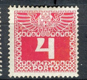 AUSTRIA; 1908 early Eagle Postage Due issue Mint hinged 4h. value