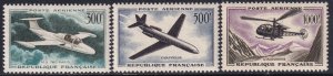 Sc# C34 / C36 France 1957 - 1959 Aircraft MNH complete airmail set CV $71.00 